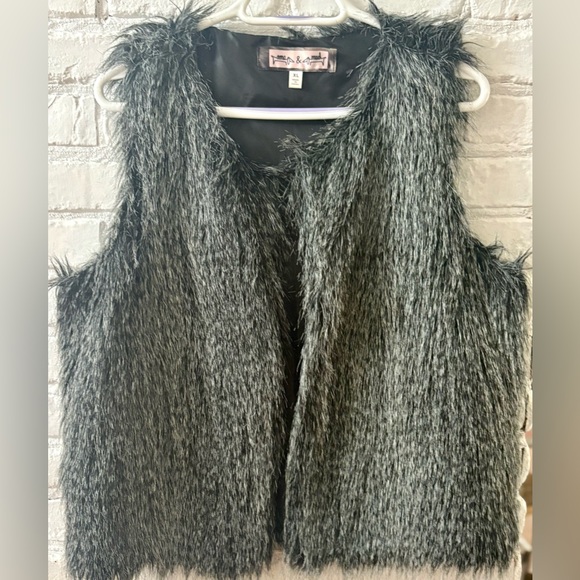 Faux Fur Gray Vest - Picture 2 of 4